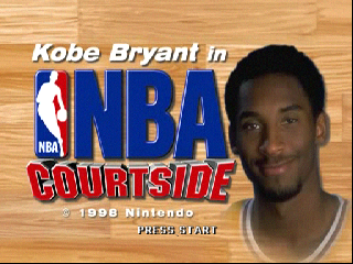 Kobe Bryant in NBA Courtside title screen for Nintendo 64